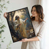Inspirational Jesus Prayer Canvas Wall Art, Jesus With Open Uplifted Hands Garden Vintage Oil‑Style Religious Poster