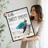 Hello Sweet Cheeks Sea Turtle Canvas, Rustic Funny Bathroom Wall Decor