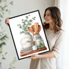 Watercolor Eucalyptus Kitchenware Still Life Framed Wall Art Print