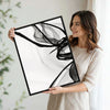 Set of 2 Black Ink Flow Abstract Canvas Wall Art Minimalist Translucent Ribbon Line Framed Wall Decor Living Room Bedroom