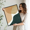 Set of 2 Neutral Arch & Organic Shape Boho Abstract Canvas Wall Art