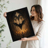 Gothic Bat Cathedral Window Candle Halloween Framed Wall Art Print