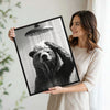 Funny Bear Showering Canvas Wall Art Black White Bathroom Wall Hanging