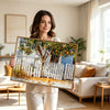 Rustic Orange Tree Watercolor Canvas Wall Art