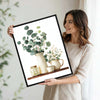 Watercolor Eucalyptus Ceramic Vase Botanical Framed Wall Art Print