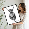 Novelty Highland Cow Wall Canvas, Funny Farm Animal Sitting On Toilet Reading Newspaper Artwork, Rustic Powder Room Decor