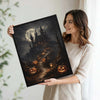 Haunted Castle Full Moon Jack‑O‑Lantern Halloween Framed Wall Art Print