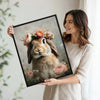 Vintage Lop Bunny Rose Flower Crown Floral Canvas Wall Art