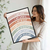 Neutral Pastel Rainbow Affirmation Canvas Print, I Am Kind Smart Brave Inspirational Kids Wall Art