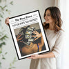 Retro Newspaper No Money No Honey Wall Canvas, Dollar Curlers Fashion Statement Print, Funky Maximalist Home Wall Decor