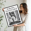 I'm That Chick Newspaper Wall Art, Retro Disco Times Poster, Black White Fashion Canvas Print, Trendy Girl Room Wall Decor