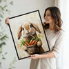 Bunny Carrot Basket Canvas Print