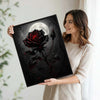 Gothic Dark Rose Moon Wall Art