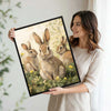 Three Bunnies Meadow Canvas Wall Art