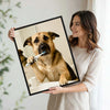Whimsical German Shepherd Bathroom Poster, Dog Brushing Teeth At Sink Print, Fun Wall Art for Dog Lovers