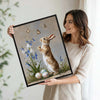 Vintage Standing Bunny Bluebell Butterflies Easter Eggs Canvas Wall Art