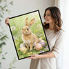 Watercolor Bunny Wildflower Meadow Pastel Easter Eggs Canvas Wall Art