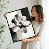 2 Piece Monochrome Textured Floral Canvas Prints Abstract Geometric Poppy Painting Modern Neutral Organic Wall Art