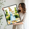 Mother Baby Bunny Easter Canvas Wall Art