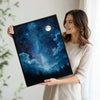 Milky Way Starry Night Sky Canvas Wall Art Watercolor Celestial Home Decor
