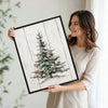 Rustic Christmas Tree Framed Wall Art Wooden Plank Farmhouse Print