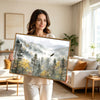 Soaring Eagle Misty Mountain Forest Canvas Wall Art Rustic Cabin Horizontal Decor