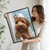 Cute Golden Doodle Bath Time Canvas Wall Art Funny Bathroom Decor