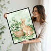 Spring Rabbit Clover Basket Canvas Print