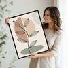 Set of 3 Boho Abstract Leaf Geometric Rainbow Sage Green Framed Wall Art Prints