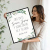 Hechos 16:31 Spanish Christian Framed Wall Art Floral Bible Verse Print
