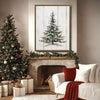 Rustic Christmas Tree Framed Wall Art Wooden Plank Farmhouse Print