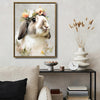 Lop Ear Rabbit Floral Crown Portrait Canvas Wall Art