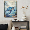 Blue Sea Turtle Antique Nautical Map Ocean Wall Art