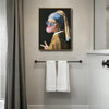 Cool Girl With A Pearl Earring Bubble Gum Sunglasses Canvas Wall Art Funny Classic Art Decor