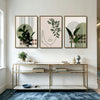 Set of 3 Sage Green Boho Abstract Face Leaf Geometric Framed Wall Art Prints