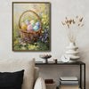 Easter Wicker Basket Colorful Eggs Wildflower Canvas Wall Art