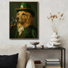 St Patrick's Day Golden Retriever Canvas Print