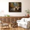 Inspirational Faith Quote Wall Print, He Left The 99 To Rescue Me Muddy Lost Lamb Forest Scene Christian Canvas