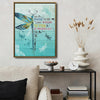 I Am The Storm Dragonfly Canvas Print, Inspirational Empowerment Teal Rustic Wall Art For Women