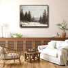 Antique Winter Forest Landscape Wall Art, Snowy Pine Tree Canvas Print, Framed Wall Decor for Living Room Bedroom
