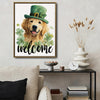 Golden Retriever St Patrick's Welcome Canvas Print