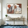 Set of 2 Terracotta Palm Leaf Boho Botanical Neutral Canvas Wall Art