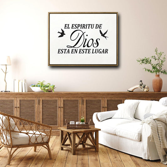 El Espiritu De Dios Esta En Este Lugar Framed Spanish Christian Wall Art Bird Print