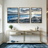 Set of 3 Rocky Beach Ocean Wave Sunset Seascape Framed Wall Art Prints