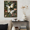 Moody Dark Garden Canvas Poster, Antique‑Style Moth Butterflies Bees Wildflower Artwork for Living Room Bedroom Wall Decor