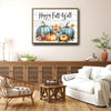 Happy Fall Y'all Teal Pumpkin Watercolor Framed Wall Art Print