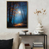 Night Autumn Forest Full Moon Canvas Wall Art Mystical Landscape Home Decor
