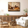 Bless The Food Before Us Coffee Croissant Canvas Wall Art