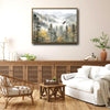 Soaring Eagle Misty Mountain Forest Canvas Wall Art Rustic Cabin Horizontal Decor