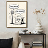Whimsical Bathroom Humor Poster, Toothbrush And Toilet Paper Comic Print, Funny Sarcastic Wall Art For Powder Room